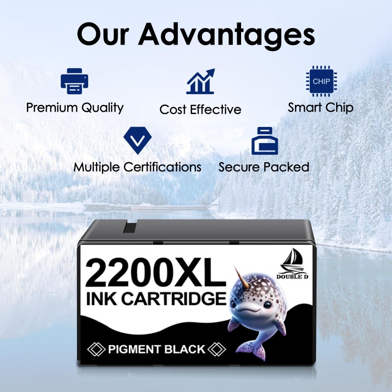 DOUBLE D PGI-2200XL PGI 2200 XL Pigment Ink Cartridges Compatible Replacement for Canon PGI-2200 PGI 2200XL for Maxify MB5320 MB5420 MB5120 MB5020 iB4020 iB4120 (1BK, 1C, 1M, 1Y) 4 Pack - Image 4